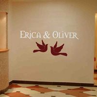 Personalized Wedding Monograms - Doves & Names - Wedding Decals
