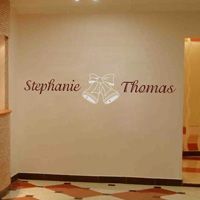 Personalized Wedding Monograms - Bells & Names - Wedding Decals