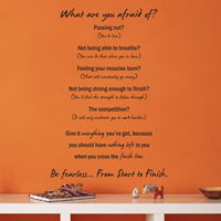 What are You Afraid of - Motivational - Workout - Quote - Wall Decals