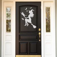 Whimsical Witch on a Broomstick - Halloween - Fall - Holiday Wall Decals